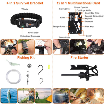 125Pcs Survival Kits Professional Emergency Survival Gear