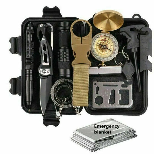 14 in 1 Outdoor Emergency Survival Gear EDC Kit