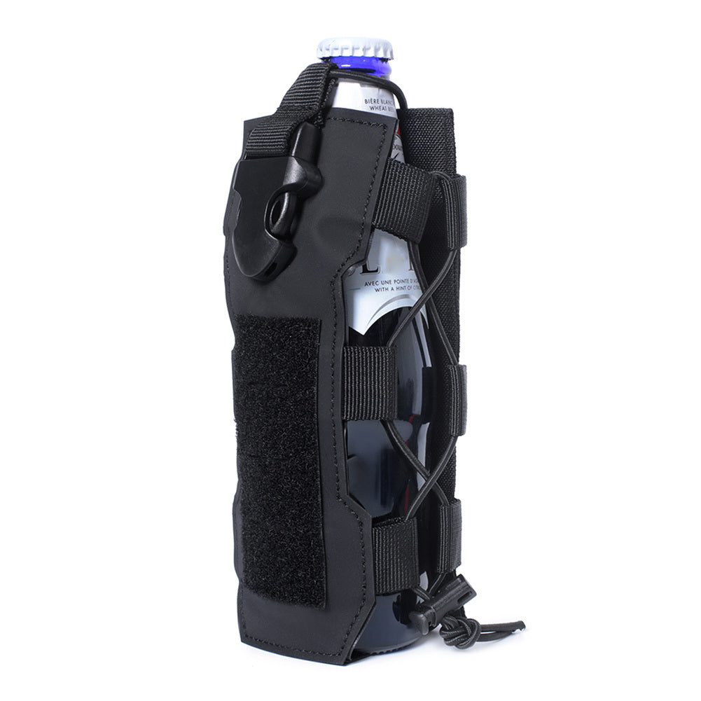 i piece molle water bottle bag in black