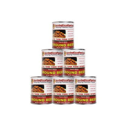 Survival Cave Food Canned Ground Beef (12) - 28oz Cans - Ready To Eat