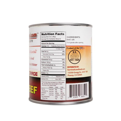 Survival Cave Food Canned Ground Beef (12) - 28oz Cans - Ready To Eat