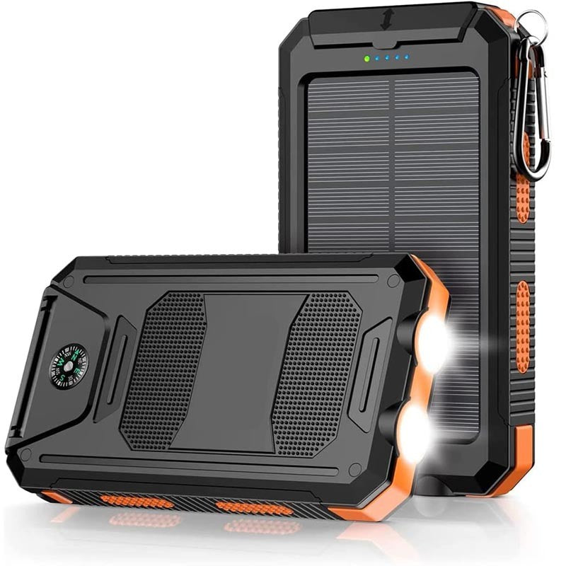 10000mAh Portable Fast Charging Solar Power Bank with 2 USB ports