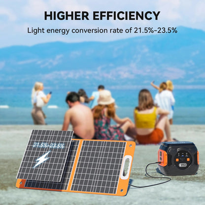 320W Portable Power Station;  Flashfish 292Wh 80000mAh Solar Generator Backup Power With LASHFISH 18V/60W Foldable Solar Panel