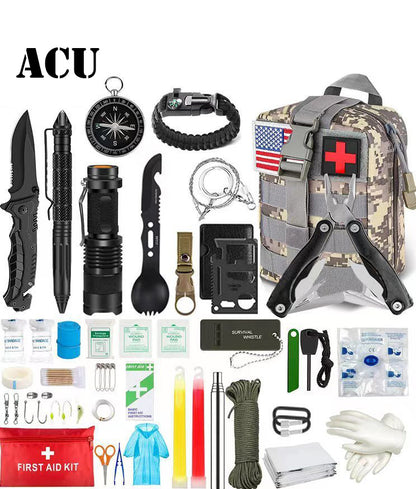 Outdoor SOS Emergency Survival Kit ACU