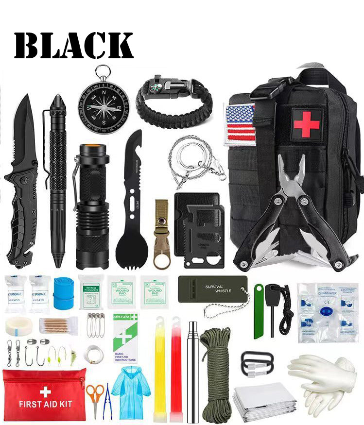 Outdoor SOS Emergency Survival Kit black