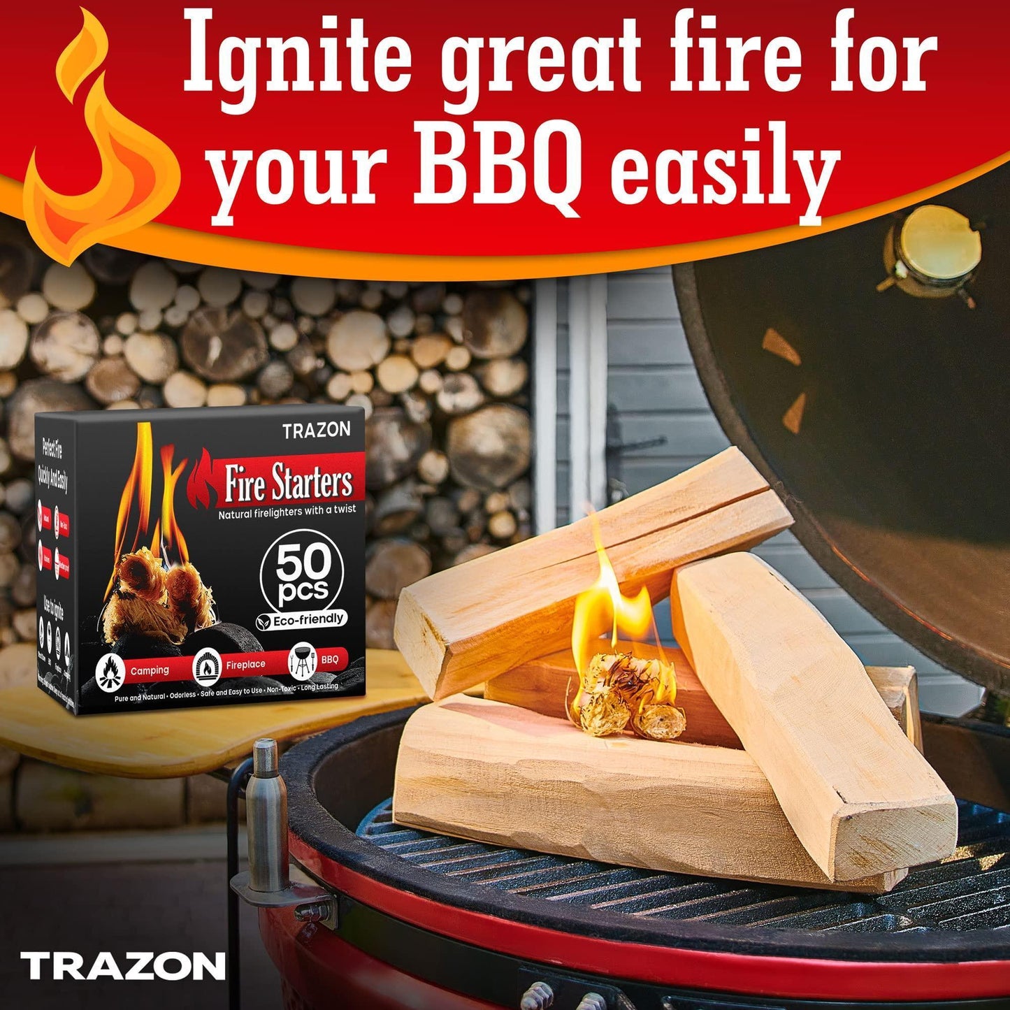 Fire Starters for Fireplace, Campfire, Wood Stove, Grill, BBQ