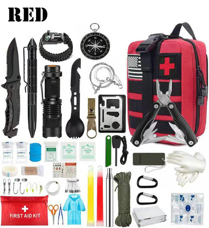 Outdoor SOS Emergency Survival Kit red