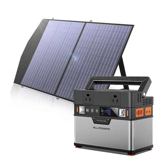 230V/110V Portable Power Station 288Wh Solar Generator Emergency Backup Power With 18V 100W Foldable Solar Panel