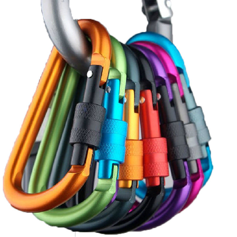 Aluminum D-Ring Locking Carabiner Light but Strong, pack of 10