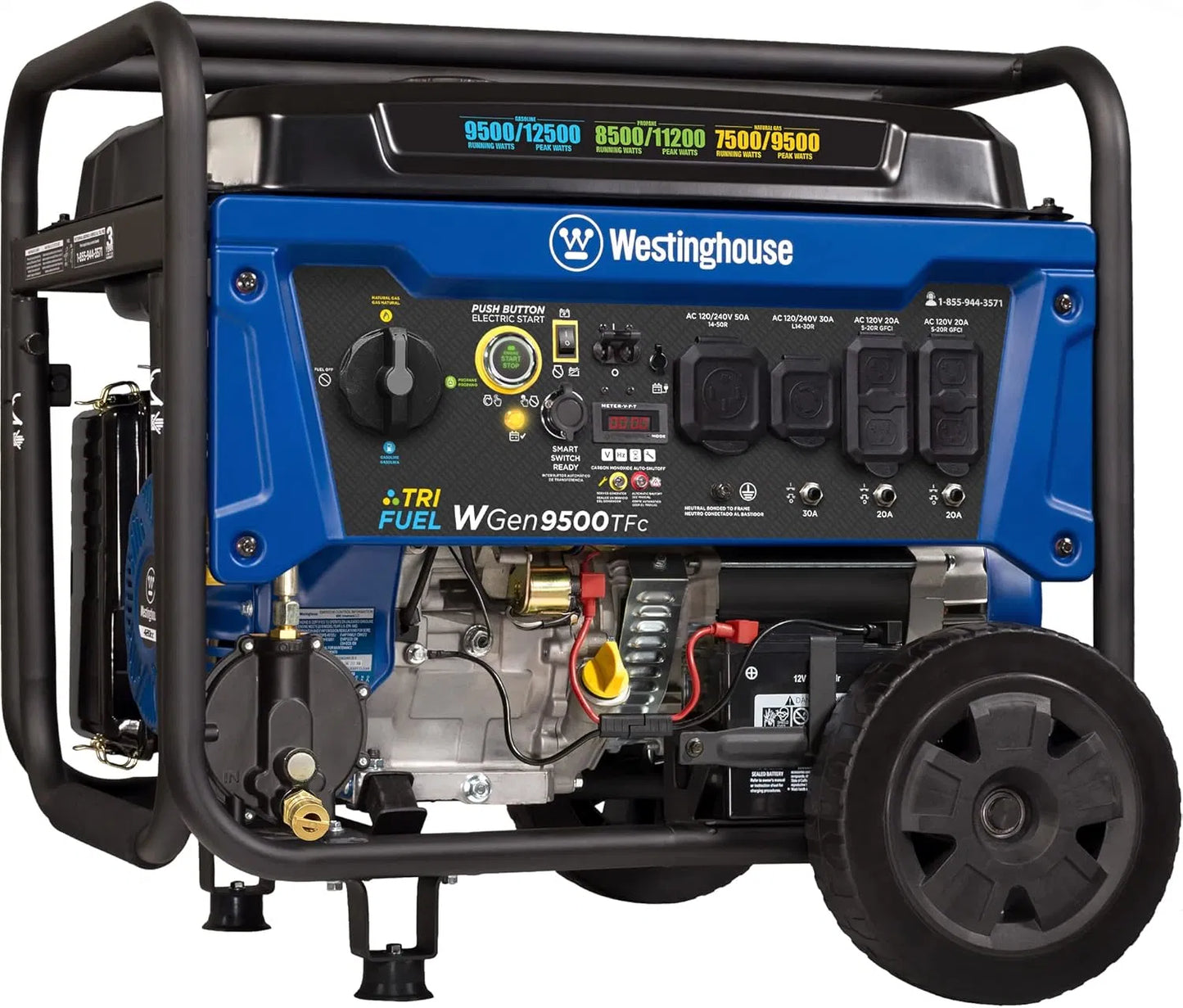 12,500 Peak Watt Tri-Fuel Home Backup Portable Generator