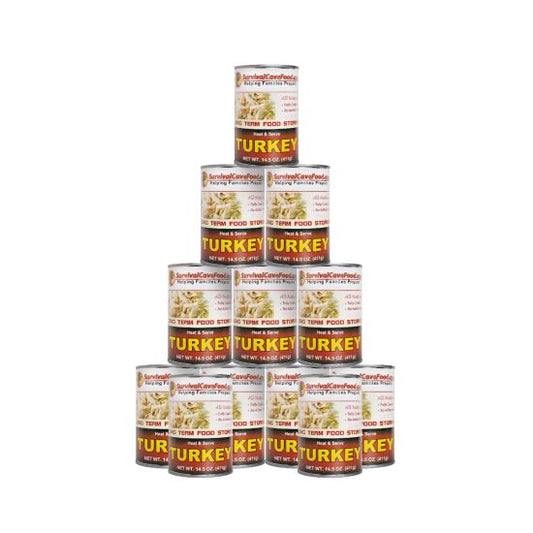 Survival Cave Food Canned Turkey (12) – 14.5oz Cans - Ready To Eat